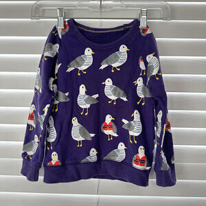 Children's Purple Sweatshirt with Seagull Print Size 4T